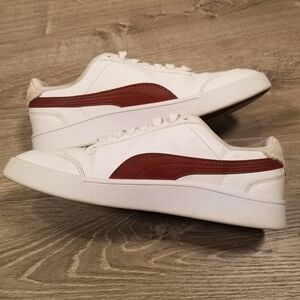 Puma Shuffle Trainers Classic Sneakers Mens Shoes Size 8.5 White & Red